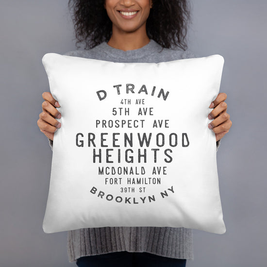 Greenwood Heights Brooklyn NYC Pillow