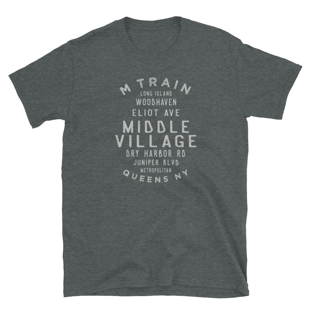 Middle Village Queens NYC Adult Mens Grid Tee