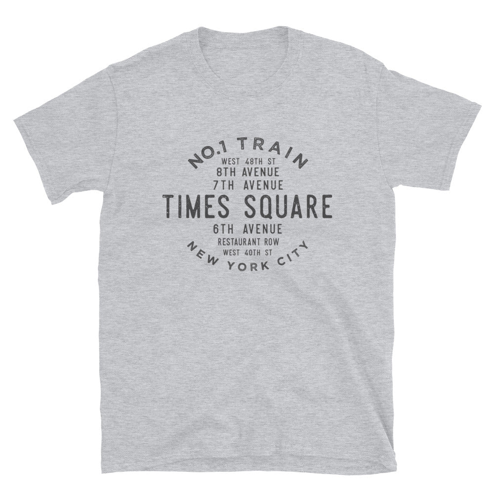Times Square Manhattan NYC Adult Mens Grid Tee