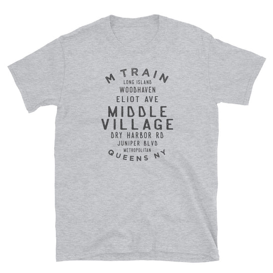 Middle Village Queens NYC Adult Mens Grid Tee