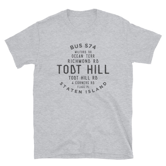 Todt Hill Staten Island NYC Adult Mens Grid Tee