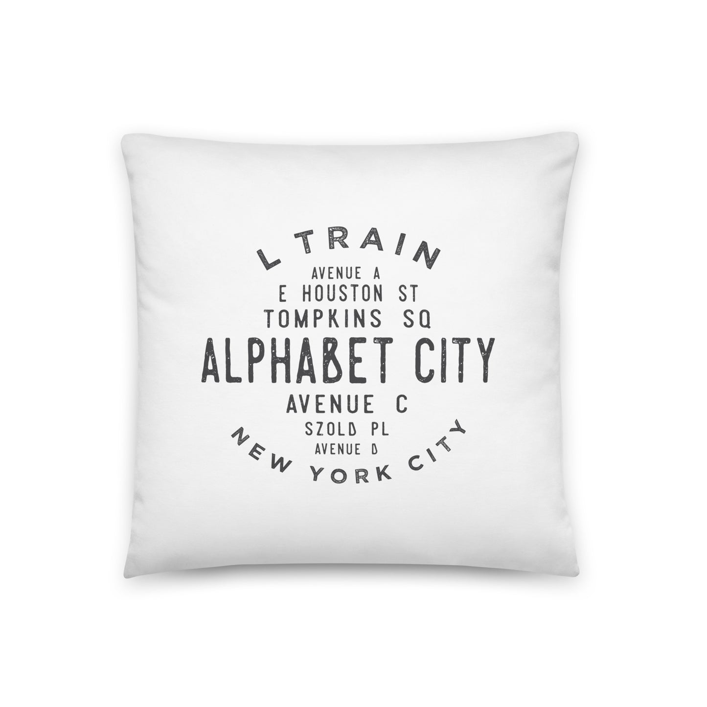 Alphabet City Manhattan NYC Pillow