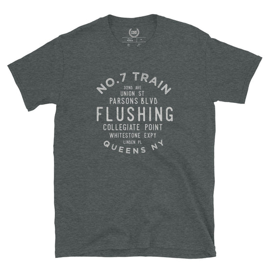 Flushing Queens NYC Adult Mens Grid Tee