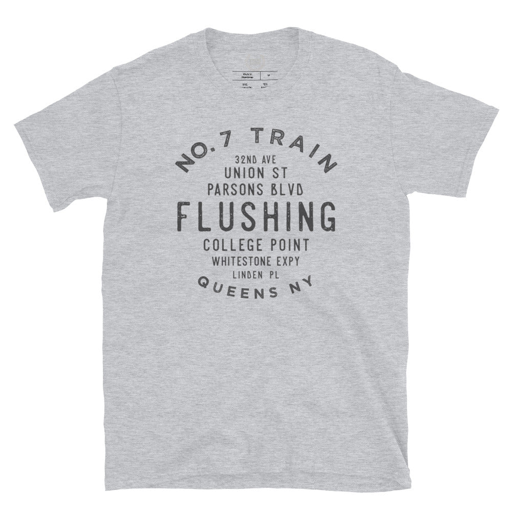 Flushing Queens NYC Adult Mens Grid Tee