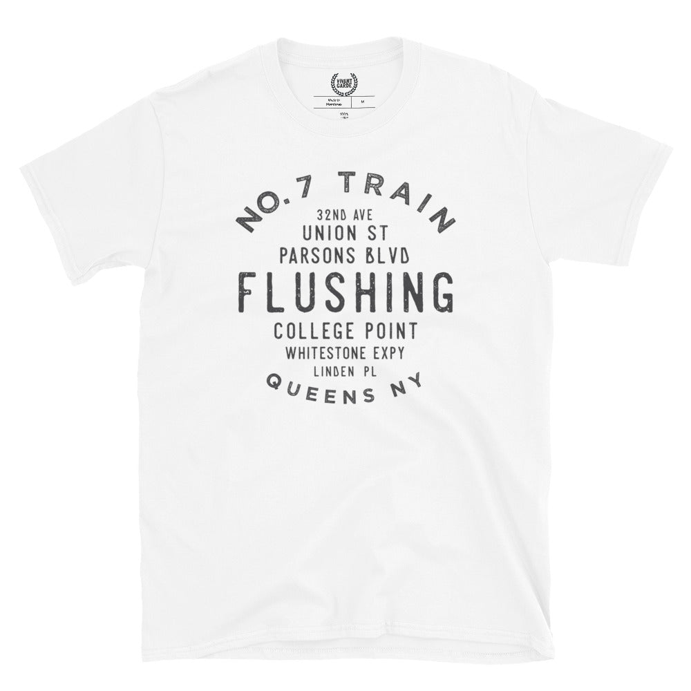 Flushing Queens NYC Adult Mens Grid Tee