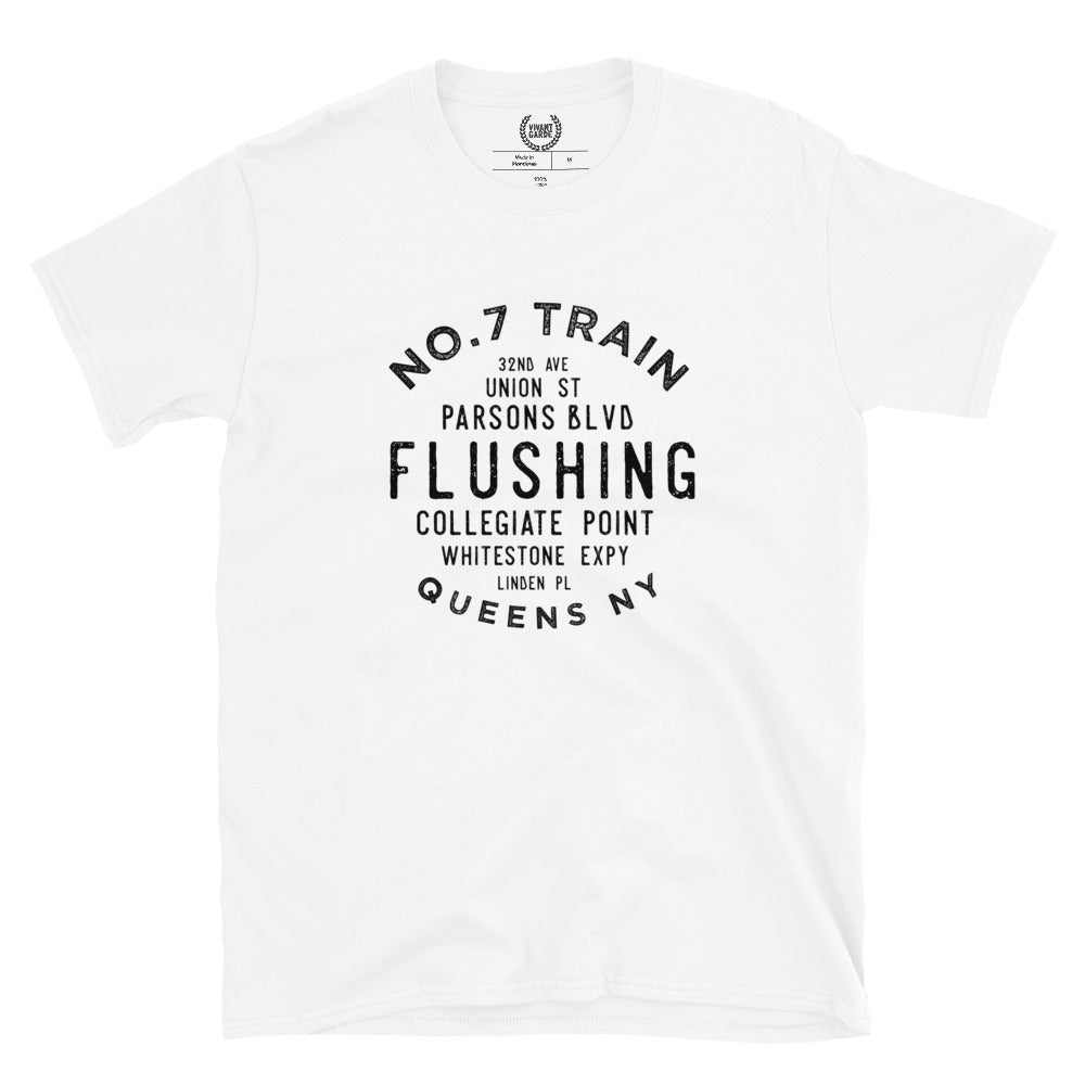 Flushing Queens NYC Adult Mens Grid Tee