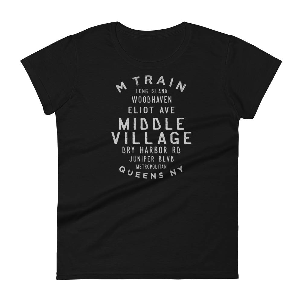 Middle Village Queens NYC Women's Grid Tee