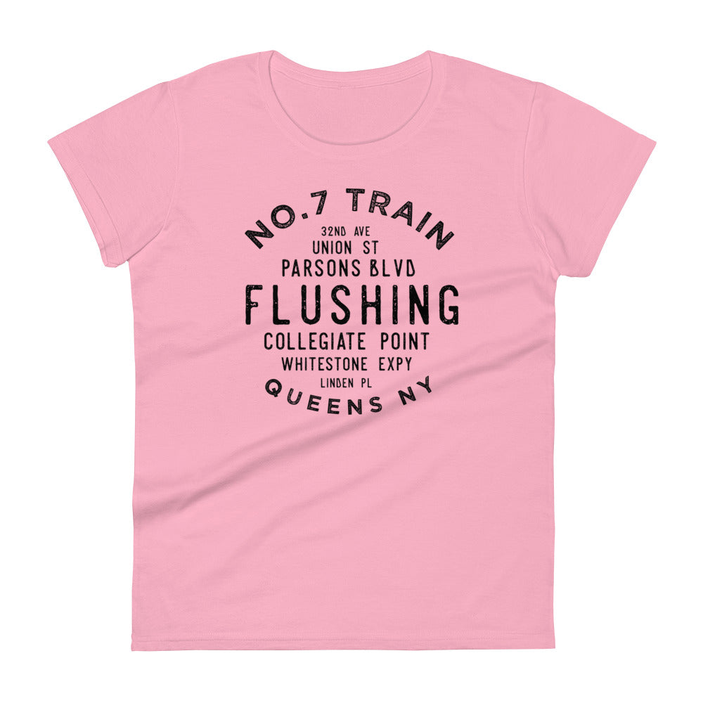 Flushing Queens NYC Women's Grid Tee