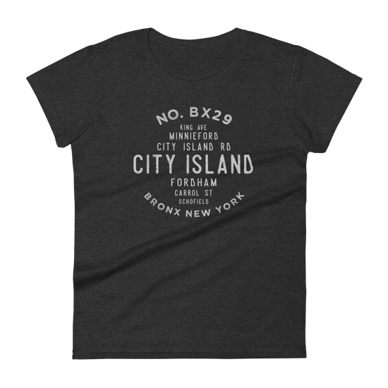 City Island Bronx NYC Women's Grid Tee