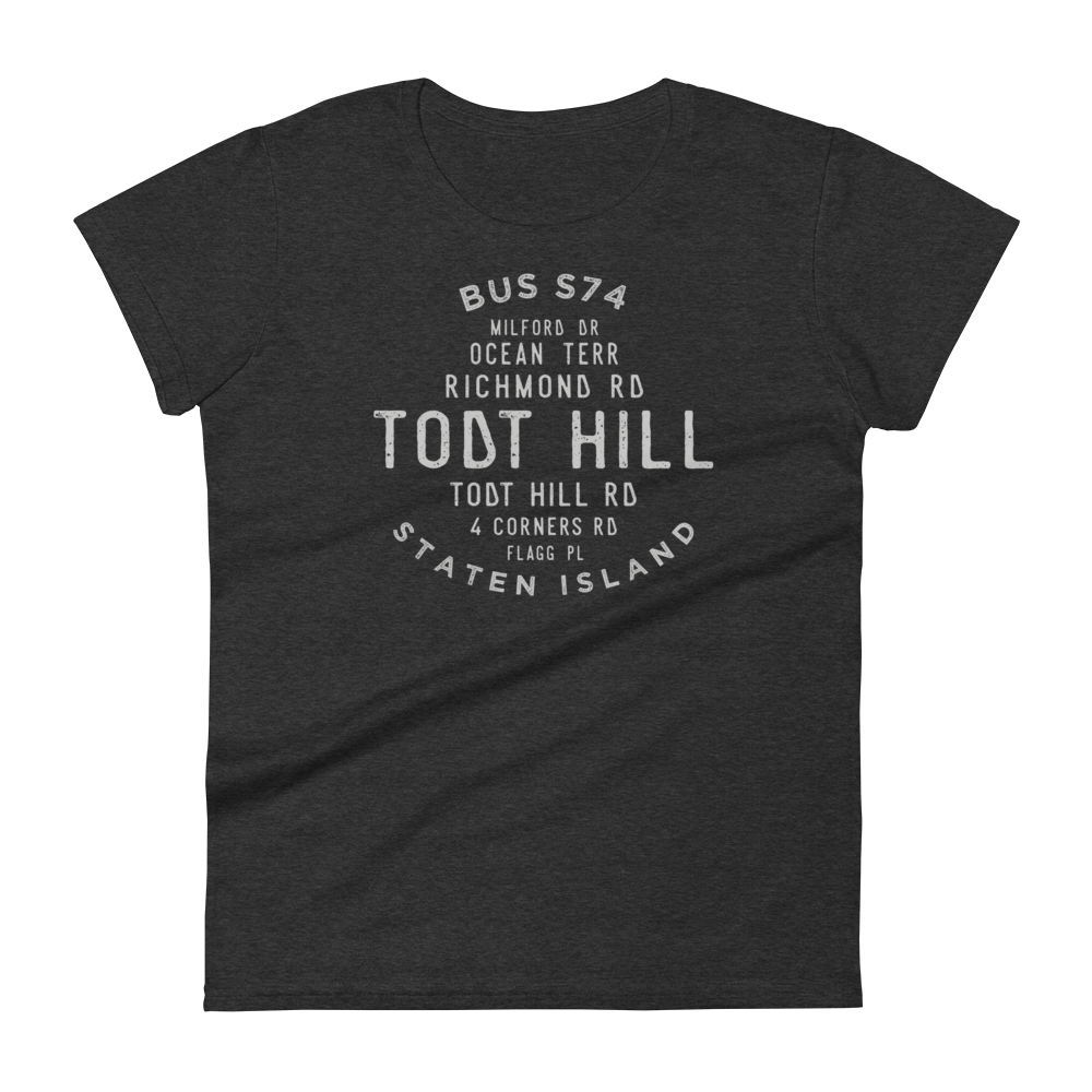 Todt Hill Staten Island NYC Women's Grid Tee