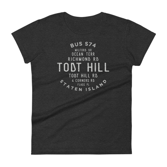 Todt Hill Staten Island NYC Women's Grid Tee