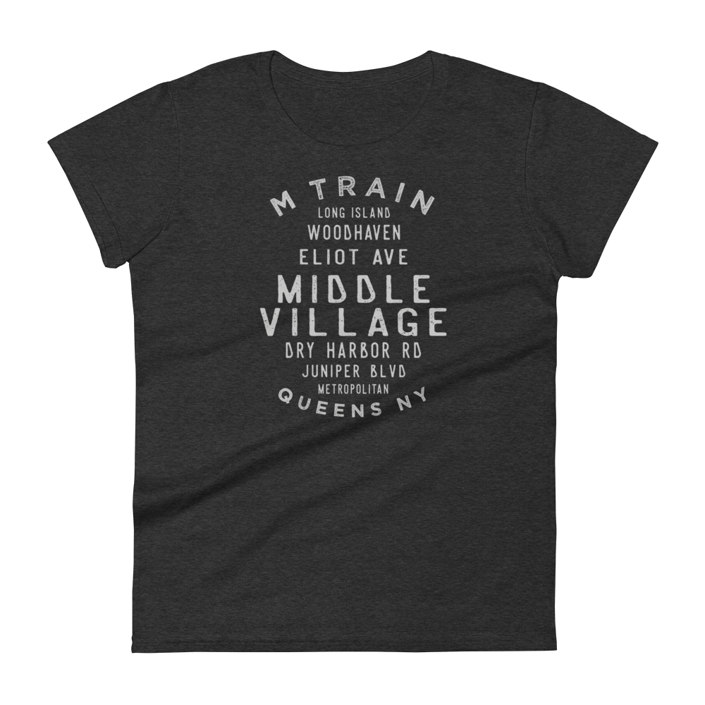 Middle Village Queens NYC Women's Grid Tee