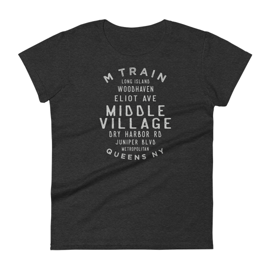 Middle Village Queens NYC Women's Grid Tee