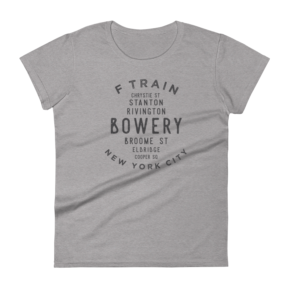 Bowery Manhattan NYC Women's Grid Tee