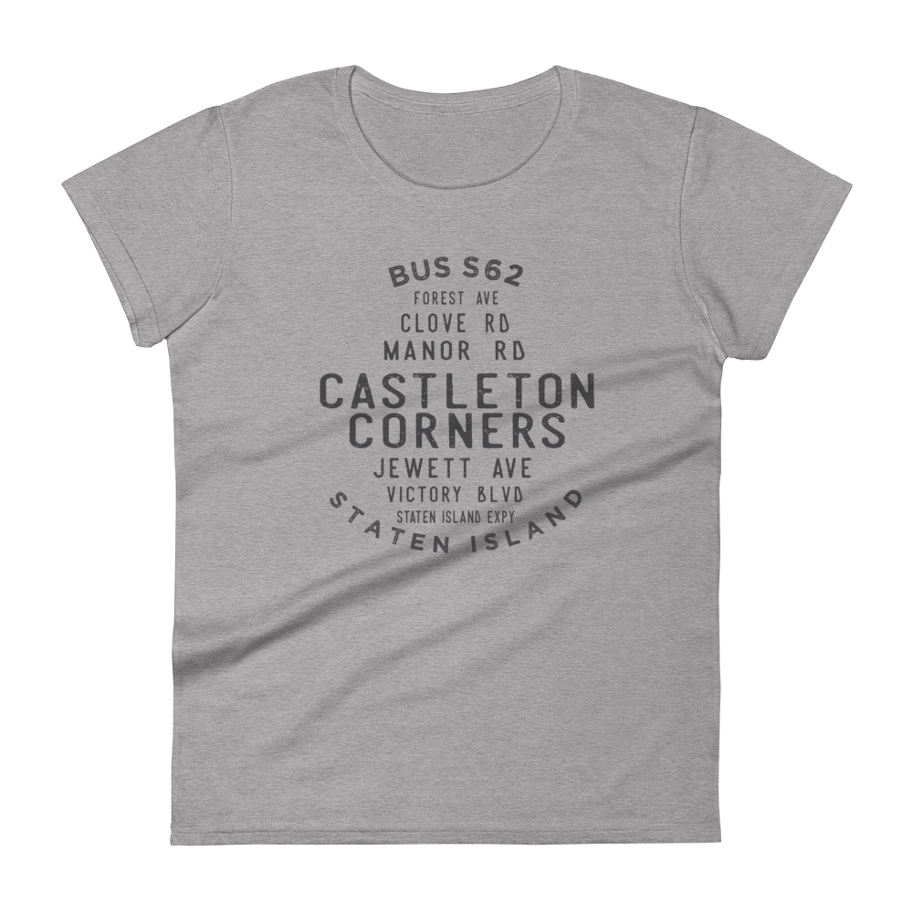 Castleton Corners Staten Island NYC Women's Grid Tee