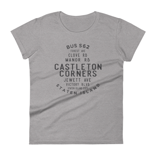 Castleton Corners Staten Island NYC Women's Grid Tee