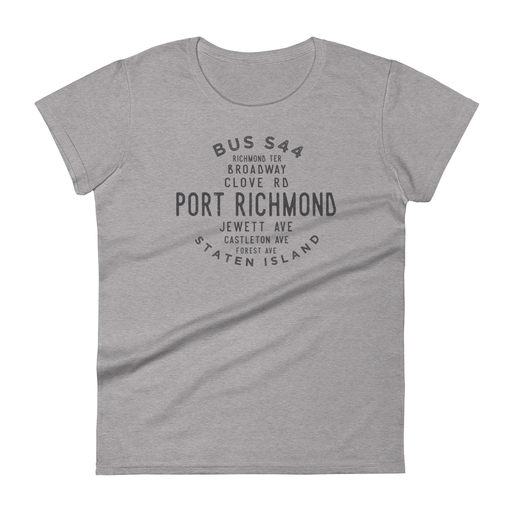 Port Richmond Staten Island NYC Women's Grid Tee