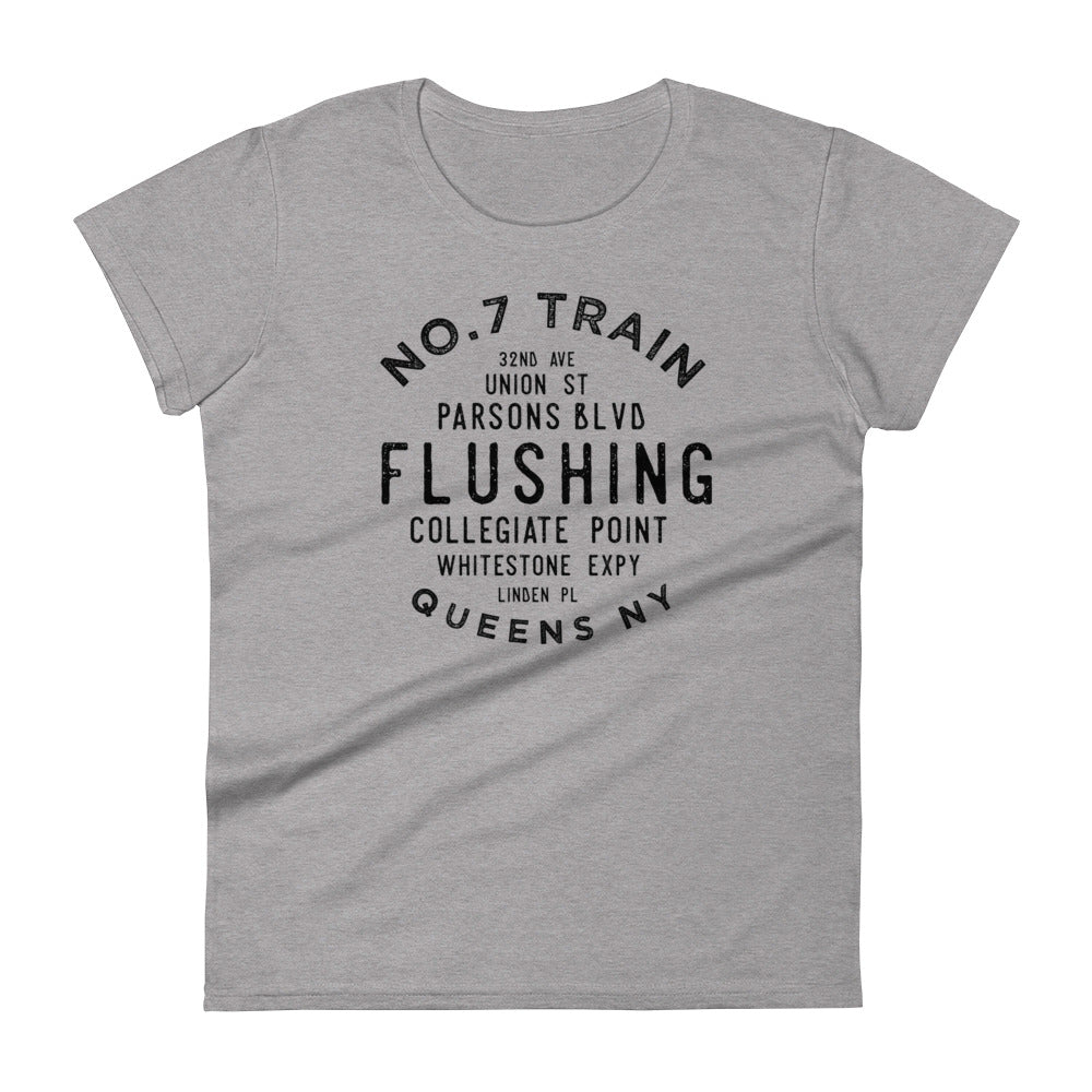 Flushing Queens NYC Women's Grid Tee