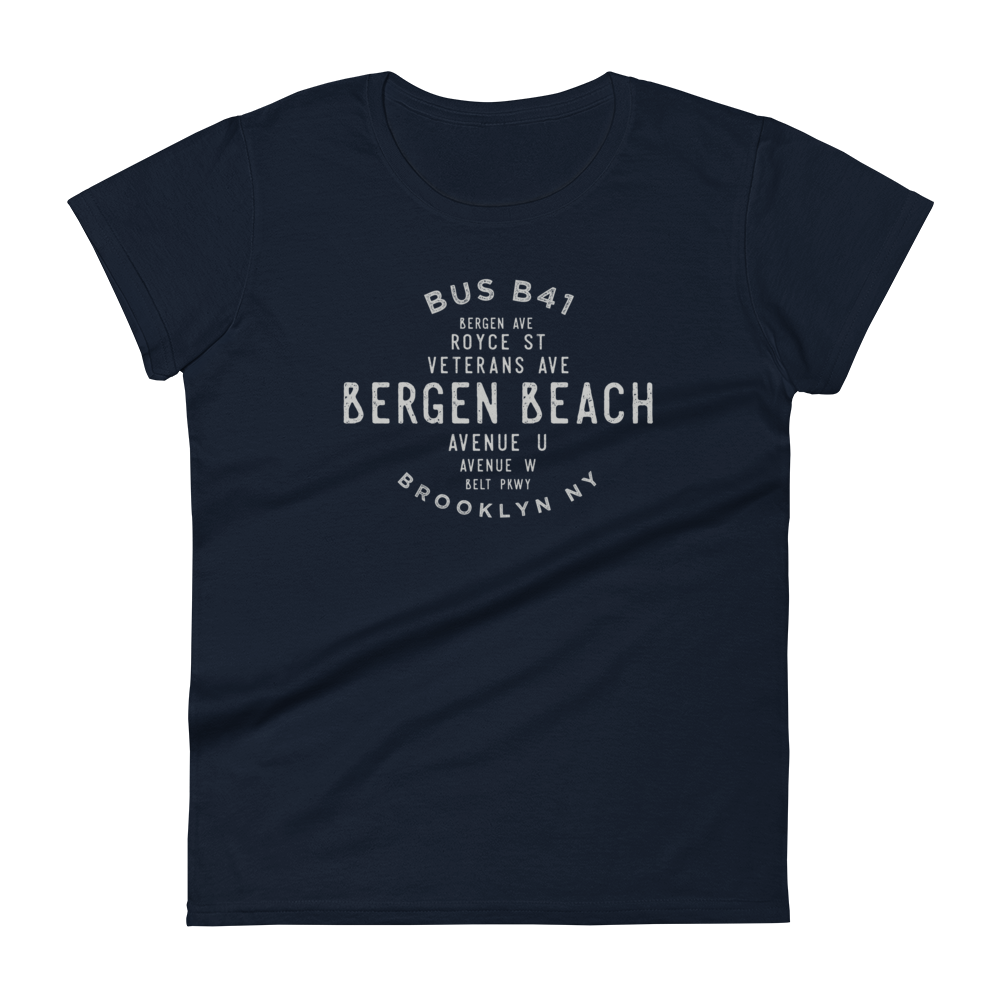 Bergen Beach Brooklyn NYC Women's Grid Tee