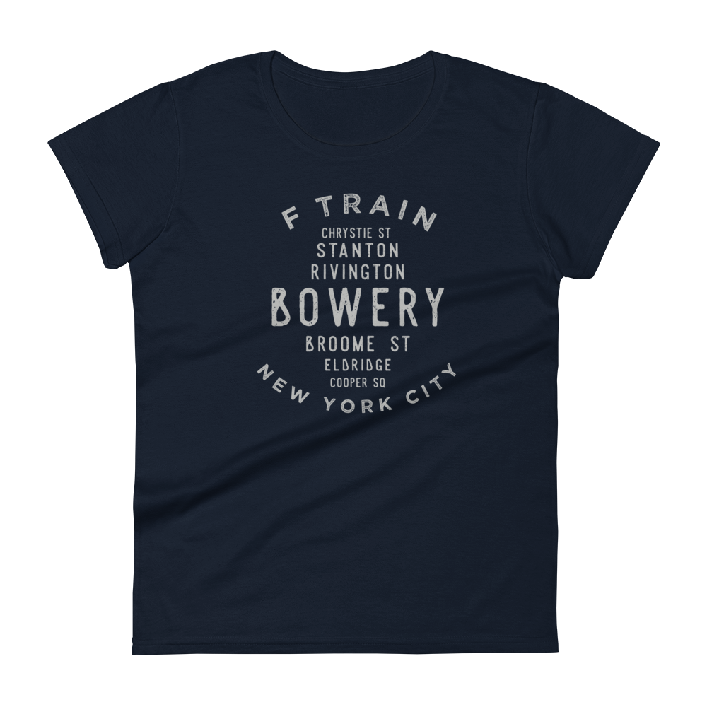 Bowery Manhattan NYC Women's Grid Tee