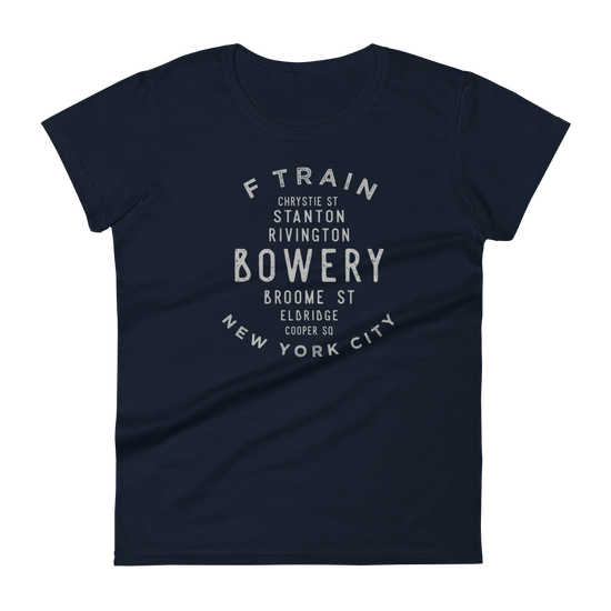 Bowery Manhattan NYC Women's Grid Tee