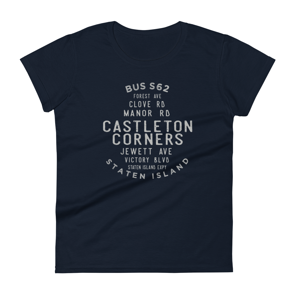 Castleton Corners Staten Island NYC Women's Grid Tee