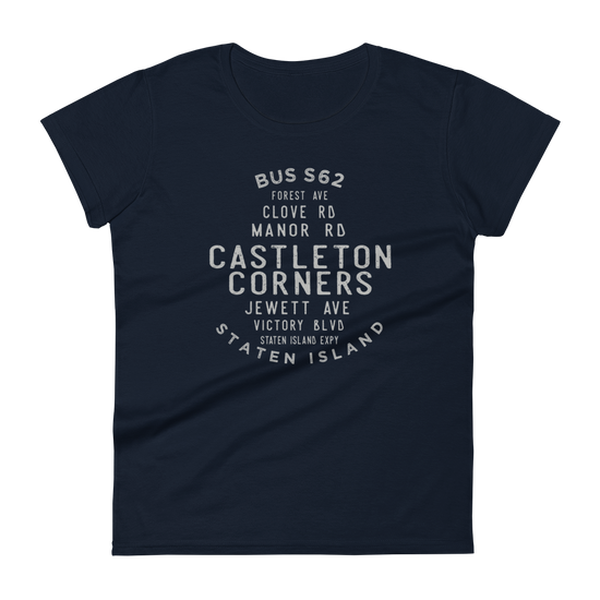 Castleton Corners Staten Island NYC Women's Grid Tee