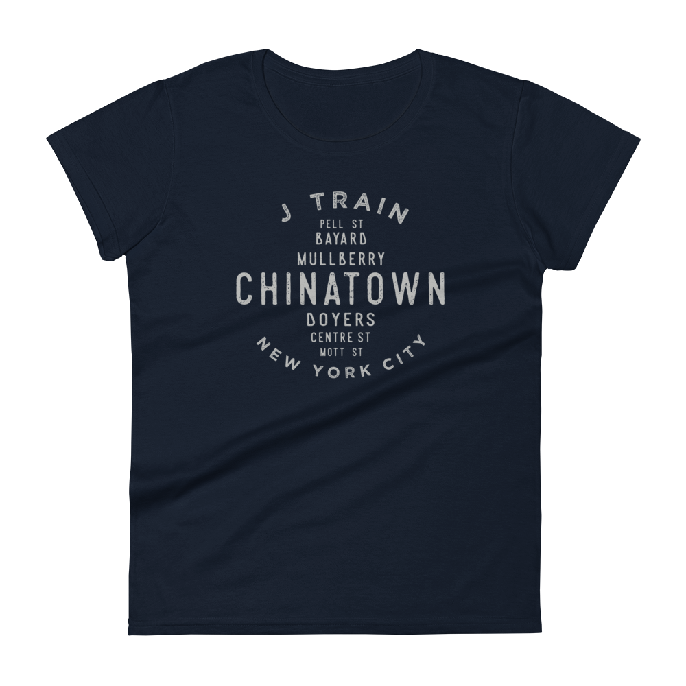 Chinatown Manhattan NYC Women's Grid Tee