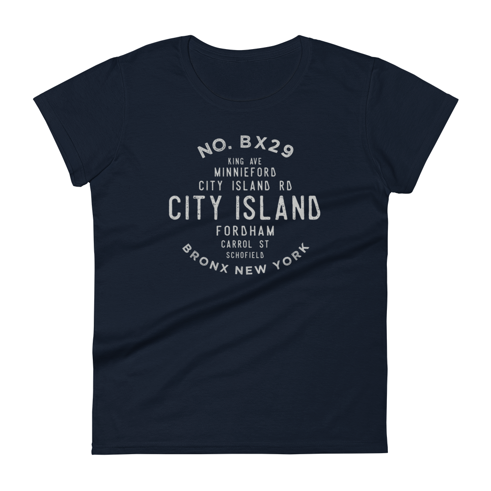 City Island Bronx NYC Women's Grid Tee