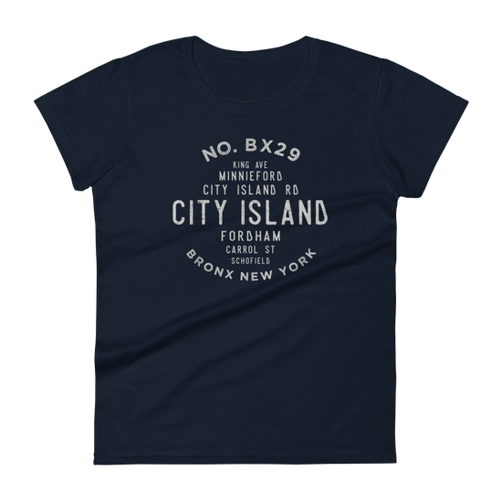 City Island Bronx NYC Women's Grid Tee