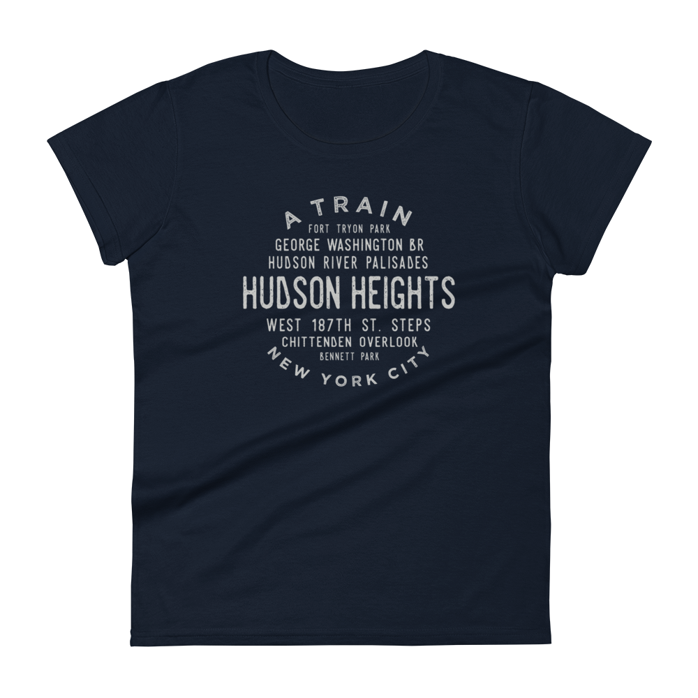 Hudson Heights Manhattan NYC Women's Grid Tee