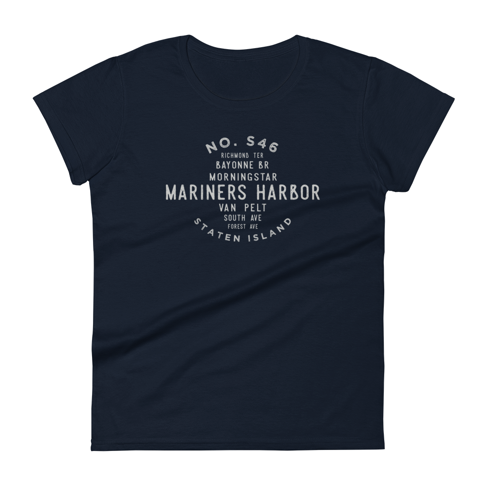 Mariners Harbor Staten Island NYC Women's Grid Tee