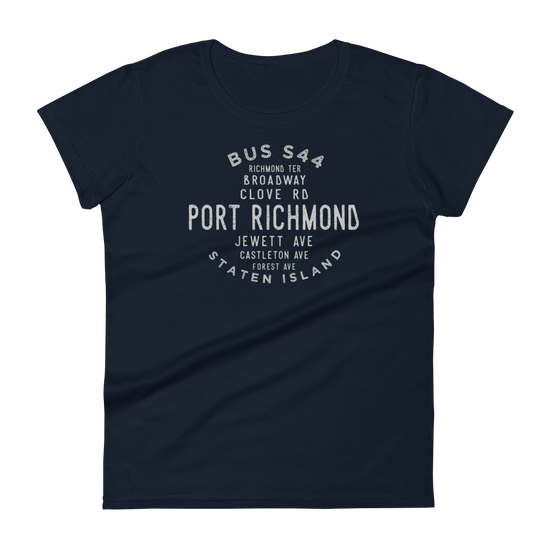 Port Richmond Staten Island NYC Women's Grid Tee