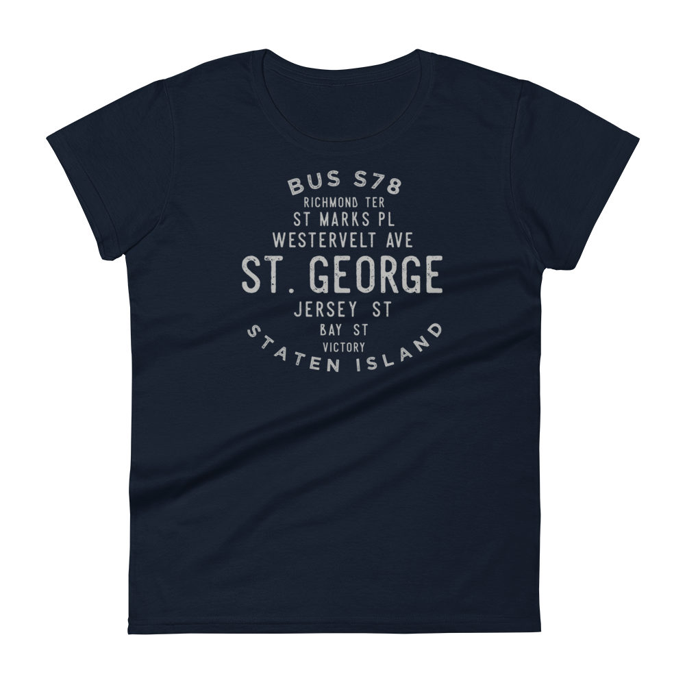 St. George Staten Island NYC Women's Grid Tee