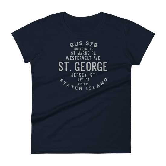 St. George Staten Island NYC Women's Grid Tee