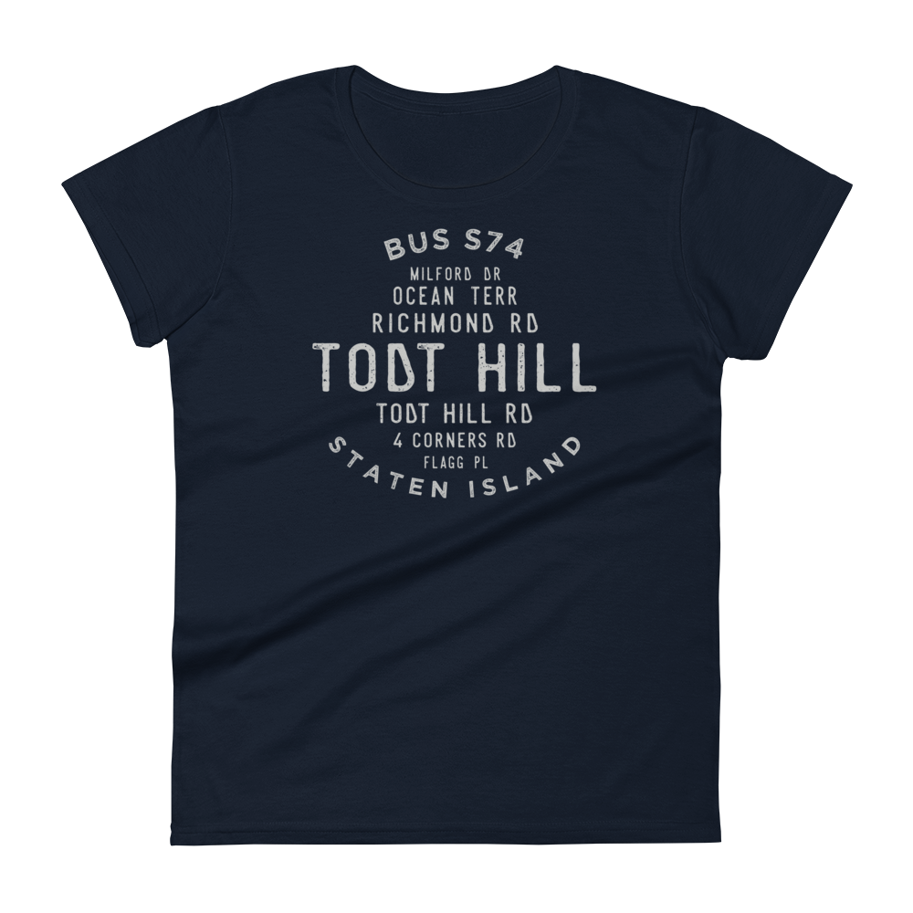 Todt Hill Staten Island NYC Women's Grid Tee