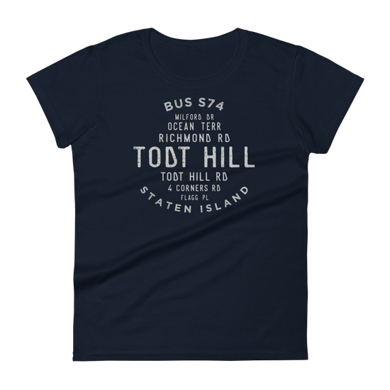 Todt Hill Staten Island NYC Women's Grid Tee