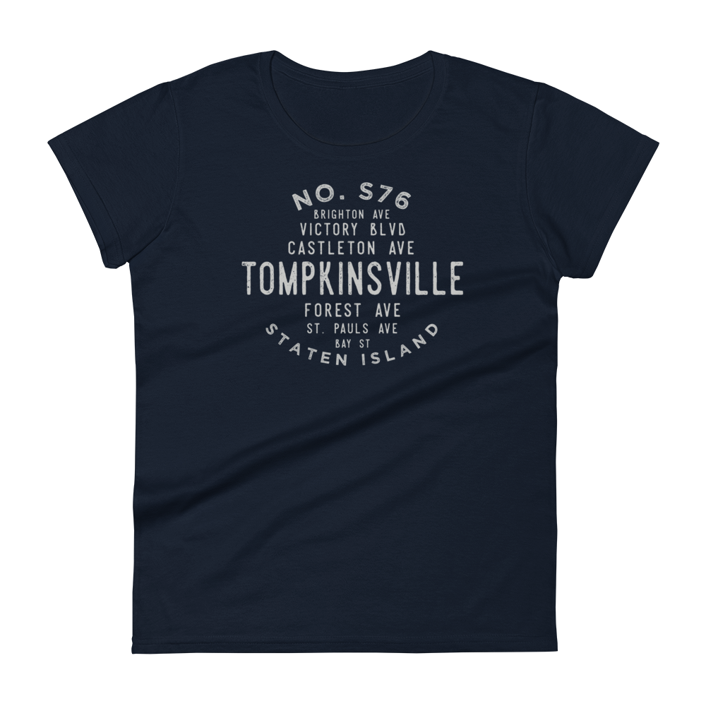 Tompkinsville Staten Island NYC Women's Grid Tee