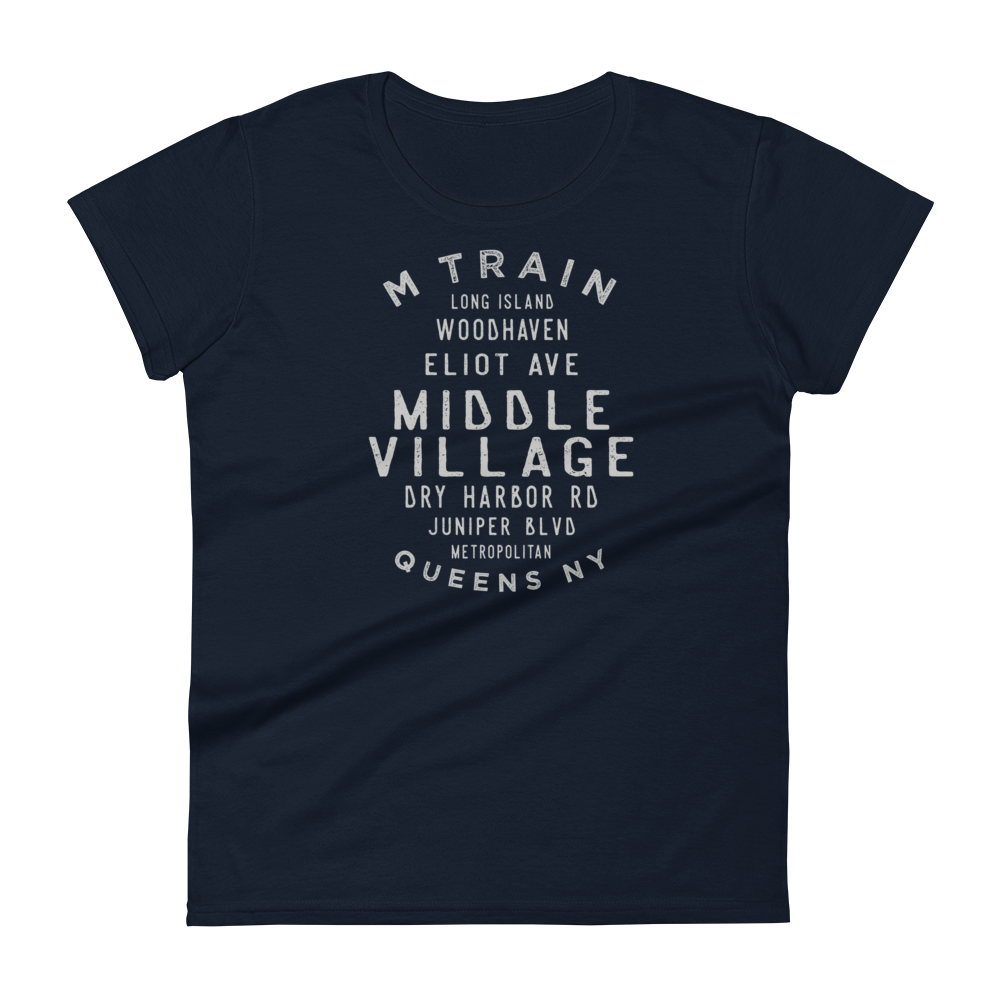 Middle Village Queens NYC Women's Grid Tee