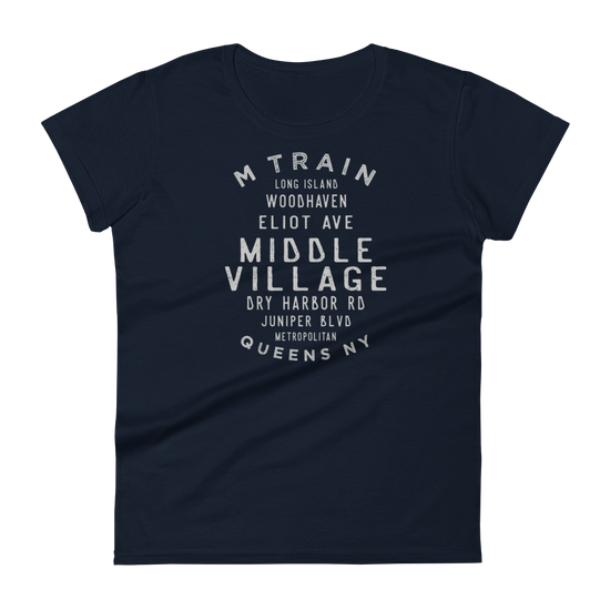 Middle Village Queens NYC Women's Grid Tee