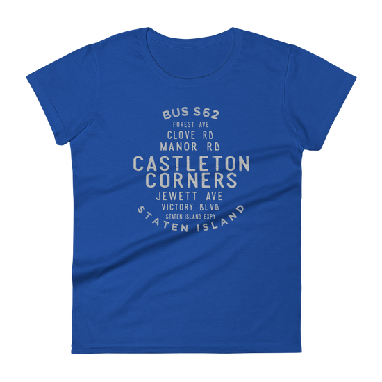 Castleton Corners Staten Island NYC Women's Grid Tee