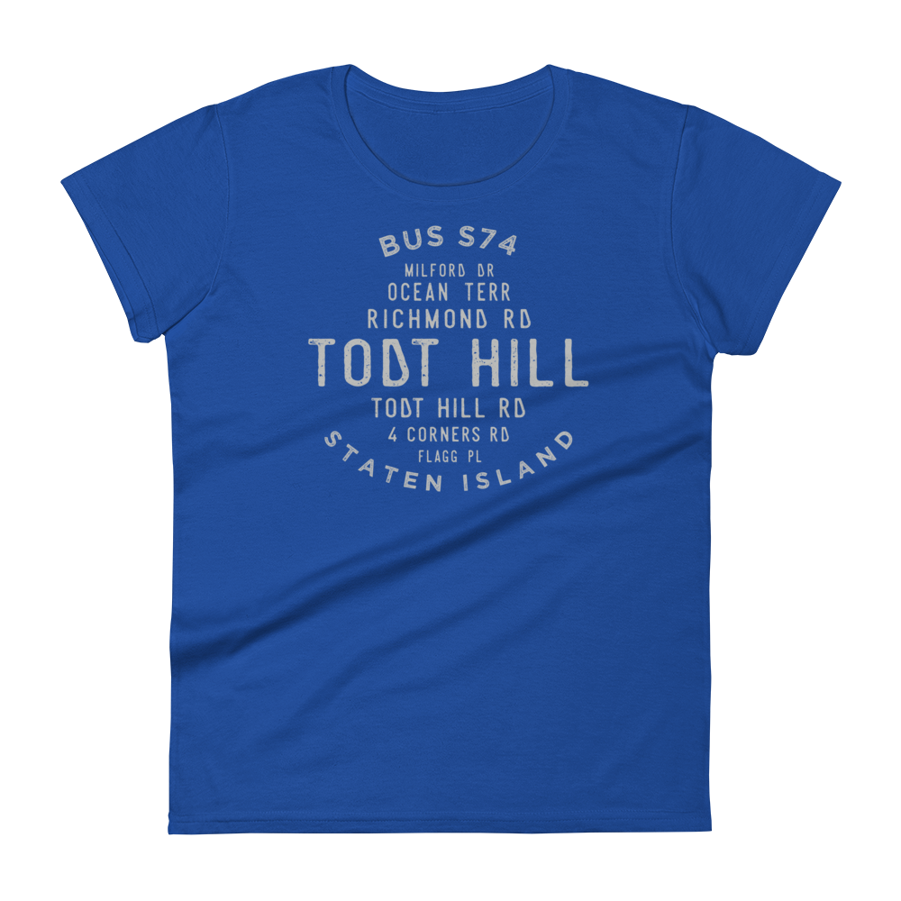 Todt Hill Staten Island NYC Women's Grid Tee