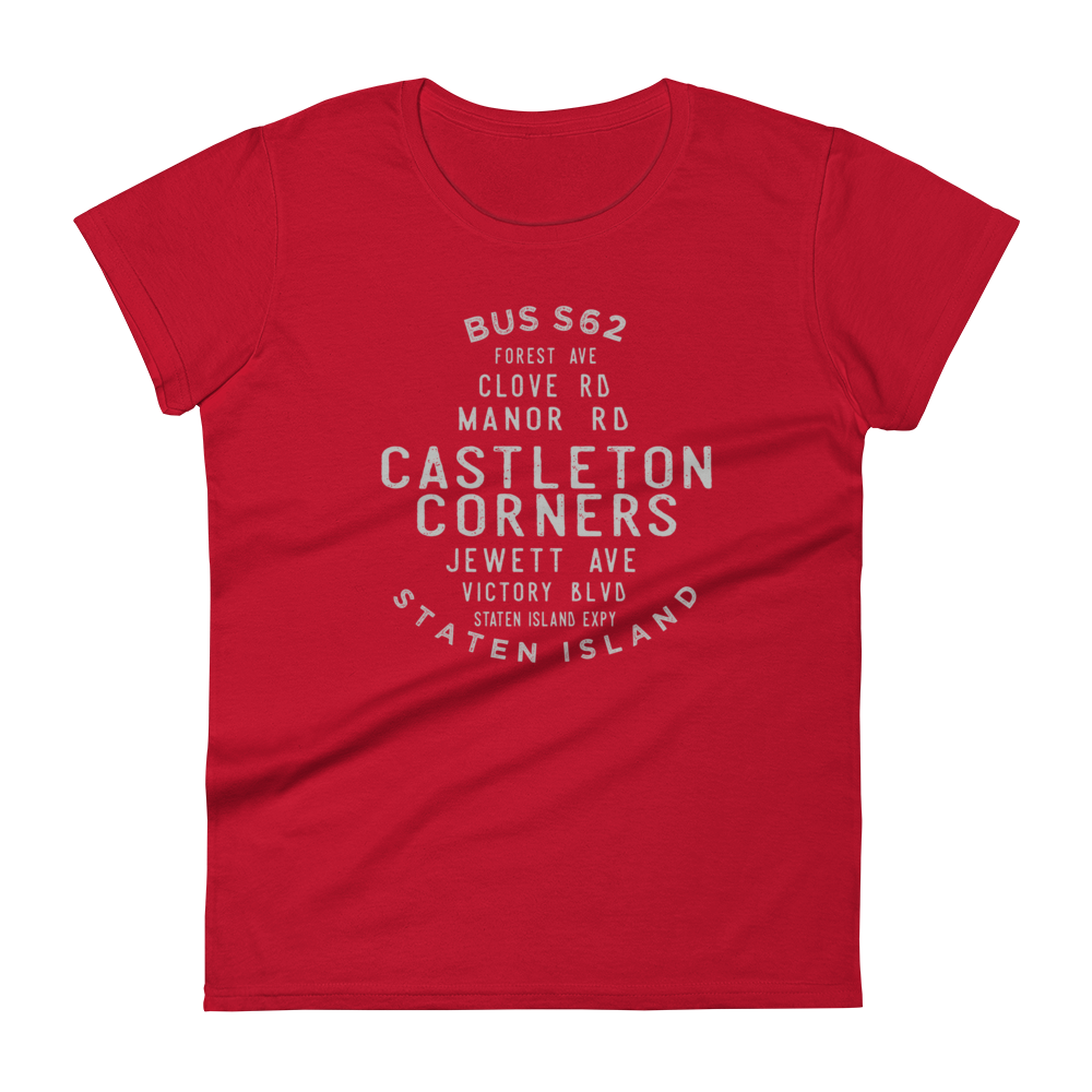 Castleton Corners Staten Island NYC Women's Grid Tee