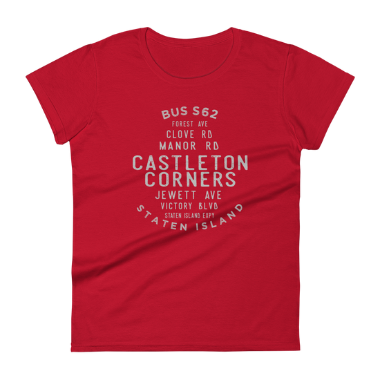 Castleton Corners Staten Island NYC Women's Grid Tee