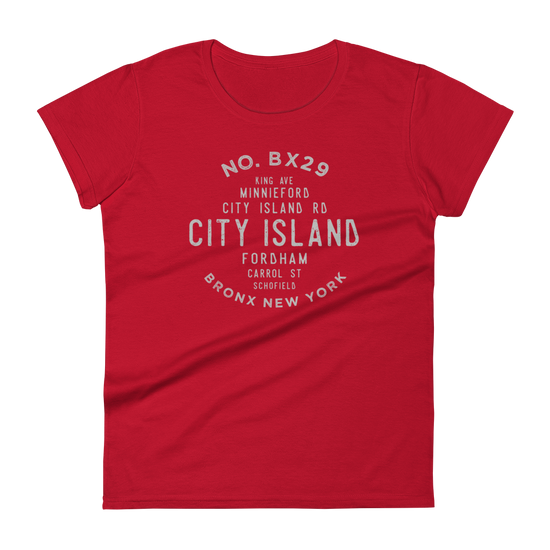 City Island Bronx NYC Women's Grid Tee