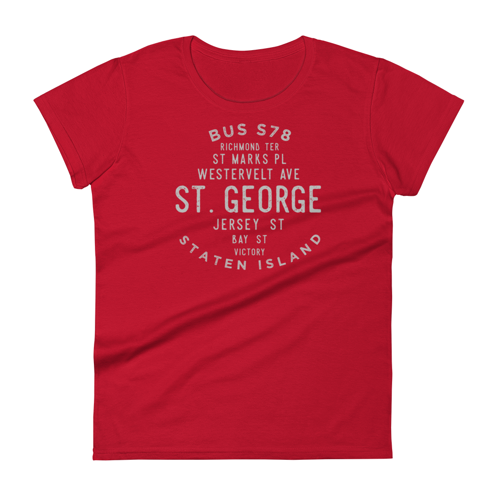 St. George Staten Island NYC Women's Grid Tee