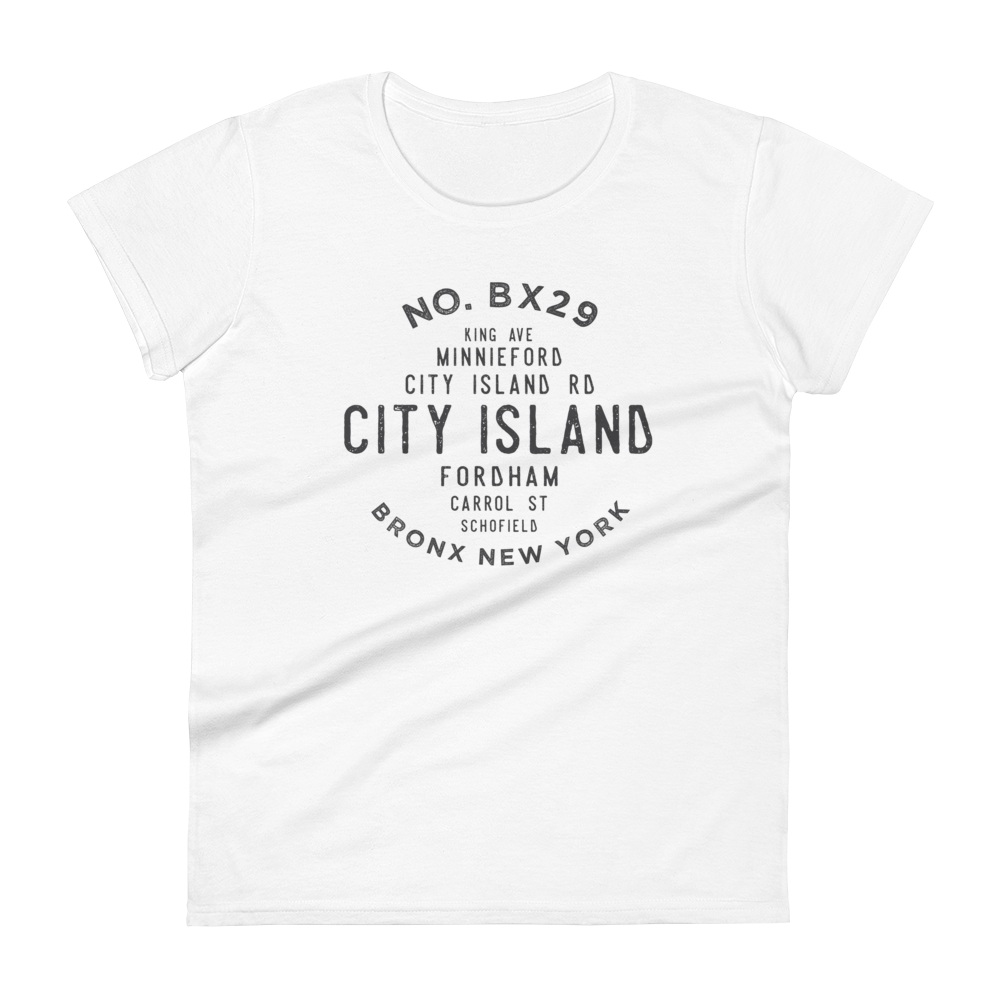 City Island Bronx NYC Women's Grid Tee