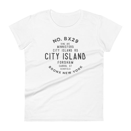 City Island Bronx NYC Women's Grid Tee