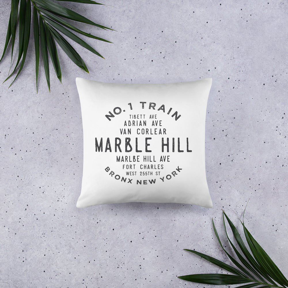 Marble Hill Bronx NYC Pillow
