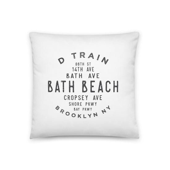 Bath Beach Brooklyn NYC Pillow
